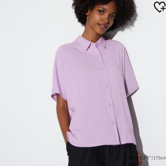 Uniqlo lilac buttondown blouse - Picture 6 of 6